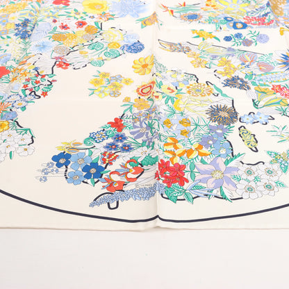 Hermès Carré 90 "PLANIFLEURS" Silk handkerchief in Ecru