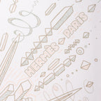 Hermès Carré 90 " PLEASE HOLD THE LINE" Silk handkerchief in White