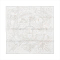 Hermès Carré 90 “Please Hold the Line” silk scarf in white with light gray line-art clouds and rays around a central H motif.