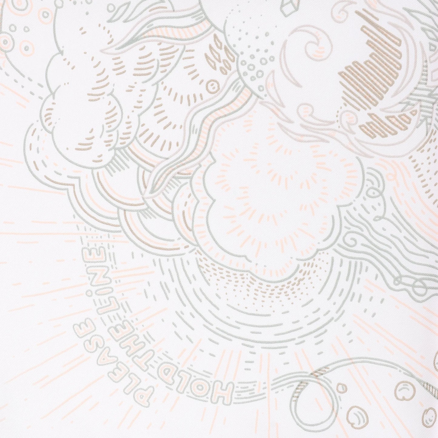 Hermès Carré 90 "BITTE HALTEN SIE DIE LINIE" Seidentaschentuch in Weiß