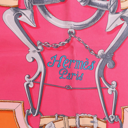 Hermès Carré 90 "L'Instruction du Roy" Silk handkerchief in Pink