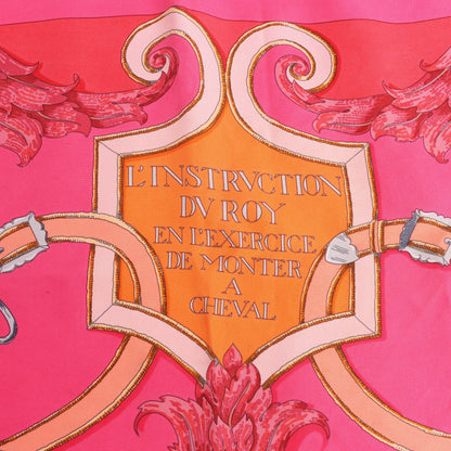 Hermès Carré 90 "L'Instruction du Roy" Silk handkerchief in Pink