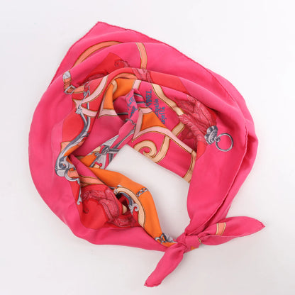 Hermès Carré 90 "L'Instruction du Roy" Silk handkerchief in Pink