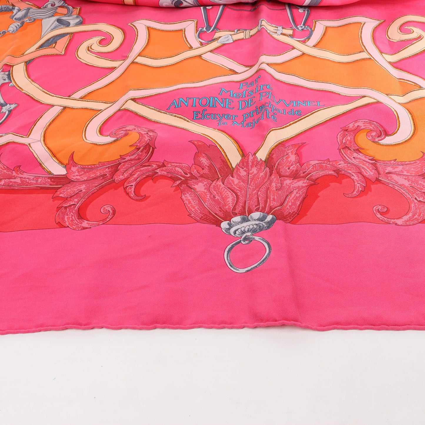 Hermès Carré 90 "L'Instruction du Roy" Silk handkerchief in Pink