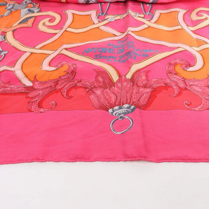 Hermès Carré 90 "L'Instruction du Roy" Silk handkerchief in Pink