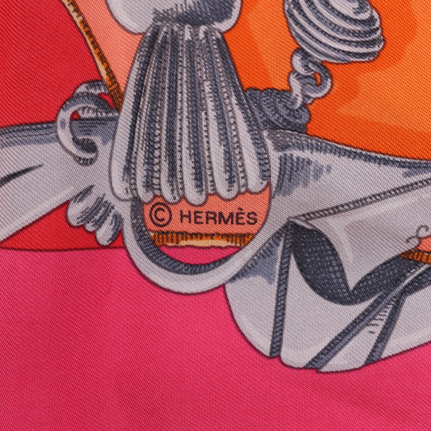 Hermès Carré 90 "L'Instruction du Roy" Silk handkerchief in Pink