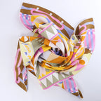 Hermès Carré 90 "Parade en Fanfare" Silk Scarf in Pink and Yellow