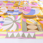 Hermès Carré 90 "Parade en Fanfare" Silk Scarf in Pink and Yellow