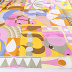 Hermès Carré 90 "Parade en Fanfare" Silk Scarf in Pink and Yellow