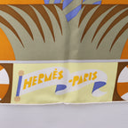 Hermès Carré 90 "Parade en Fanfare" Silk Scarf in Pink and Yellow