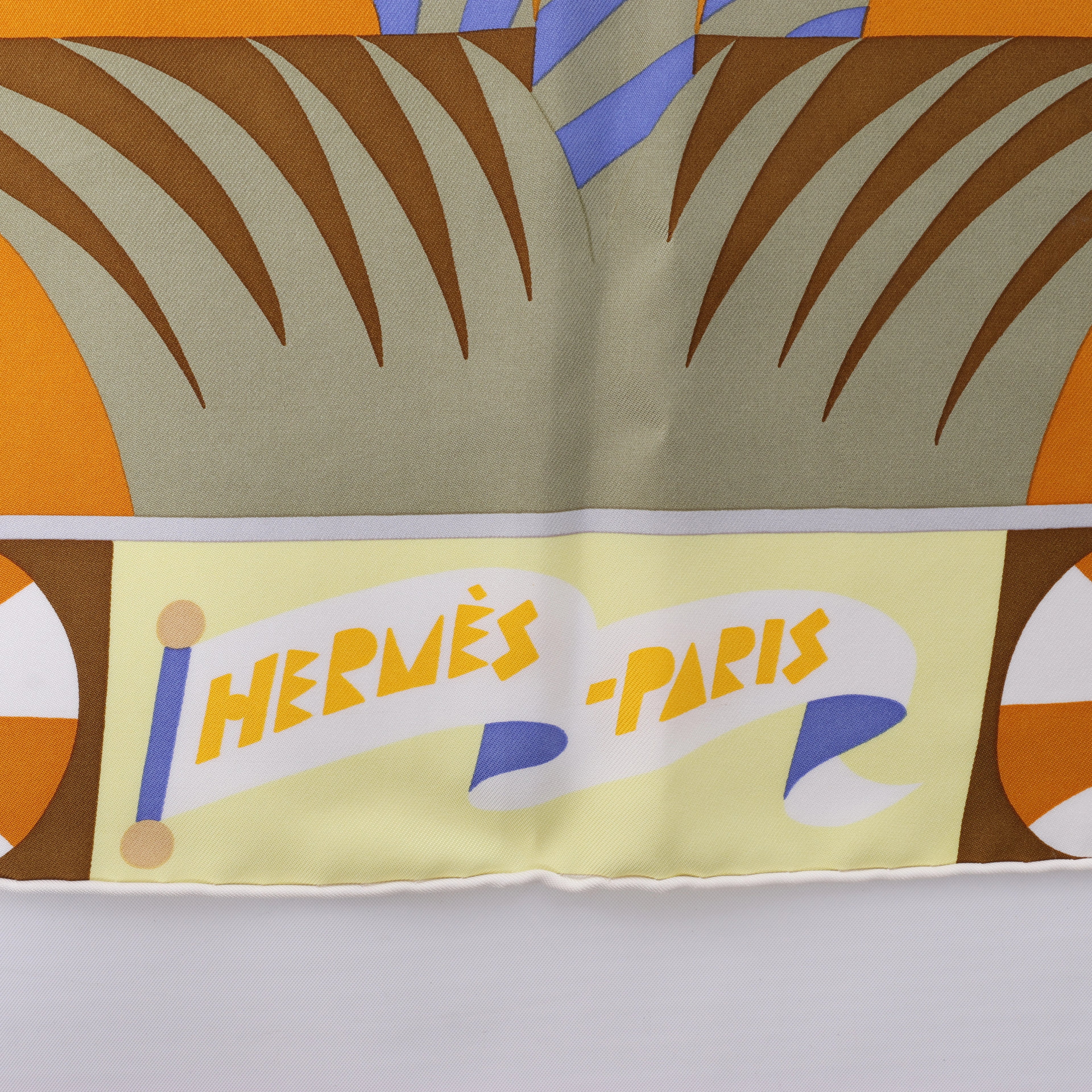Hermès Carré 90 "Parade en Fanfare" Silk Scarf in Pink and Yellow