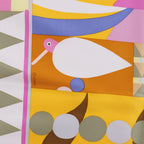 Hermès Carré 90 "Parade en Fanfare" Silk Scarf in Pink and Yellow