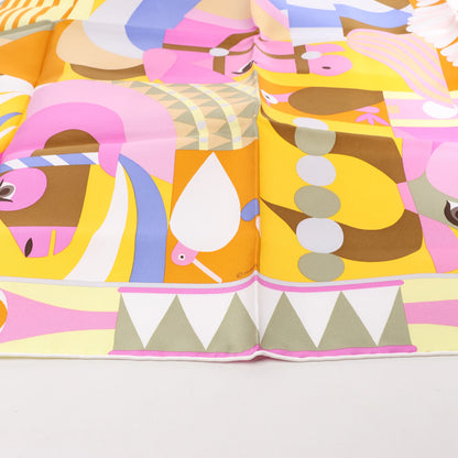 Hermès Carré 90 "Parade en Fanfare" Silk handkerchief in Purple