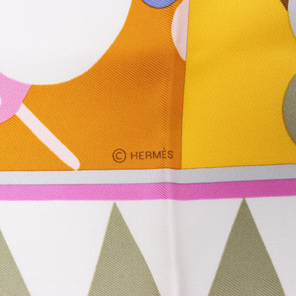 Hermès Carré 90 "Parade en Fanfare" Silk handkerchief in Purple