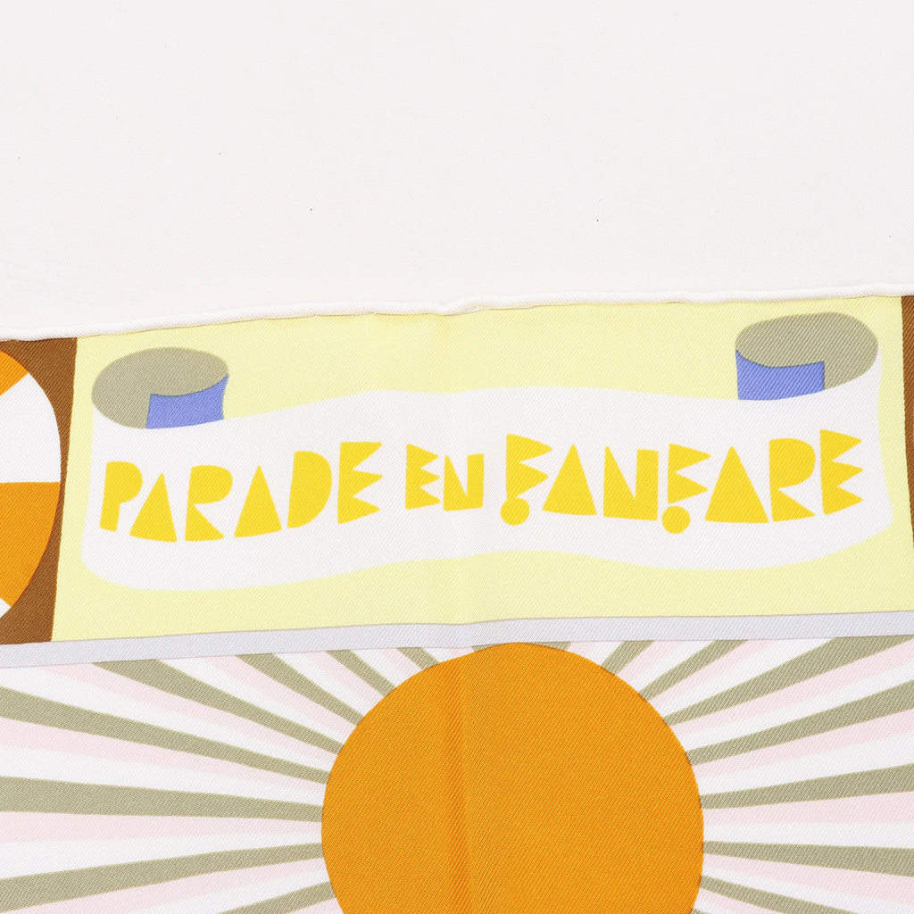 Hermès Carré 90 "Parade en Fanfare" Silk handkerchief in Purple