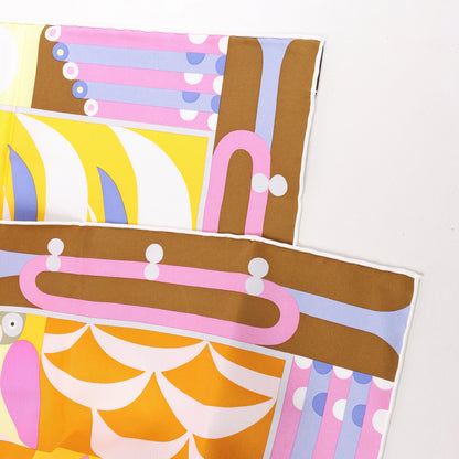 Hermès Carré 90 "Parade en Fanfare" Silk handkerchief in Purple