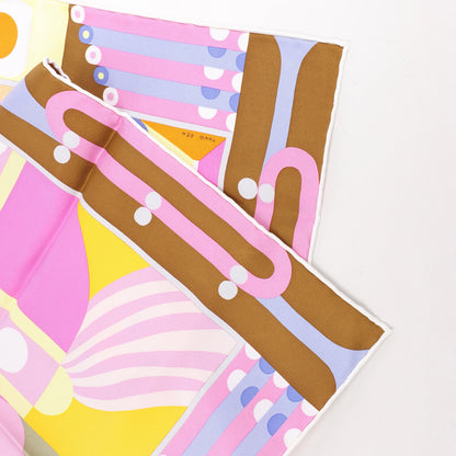 Hermès Carré 90 "Parade en Fanfare" Silk handkerchief in Purple