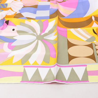 Hermès Carré 90 "Parade en Fanfare" Silk handkerchief in Purple