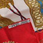 Hermès Carré 90 "Poste et Cavalerie Sabre" Pañuelo de seda en Rojo