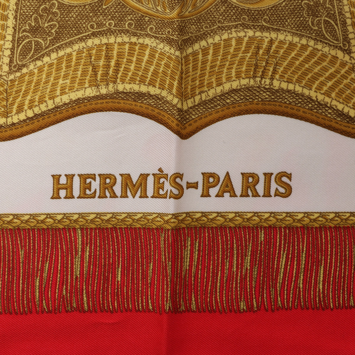 Hermès Carré 90 "Poste et Cavalerie Sabre" Pañuelo de seda en Rojo