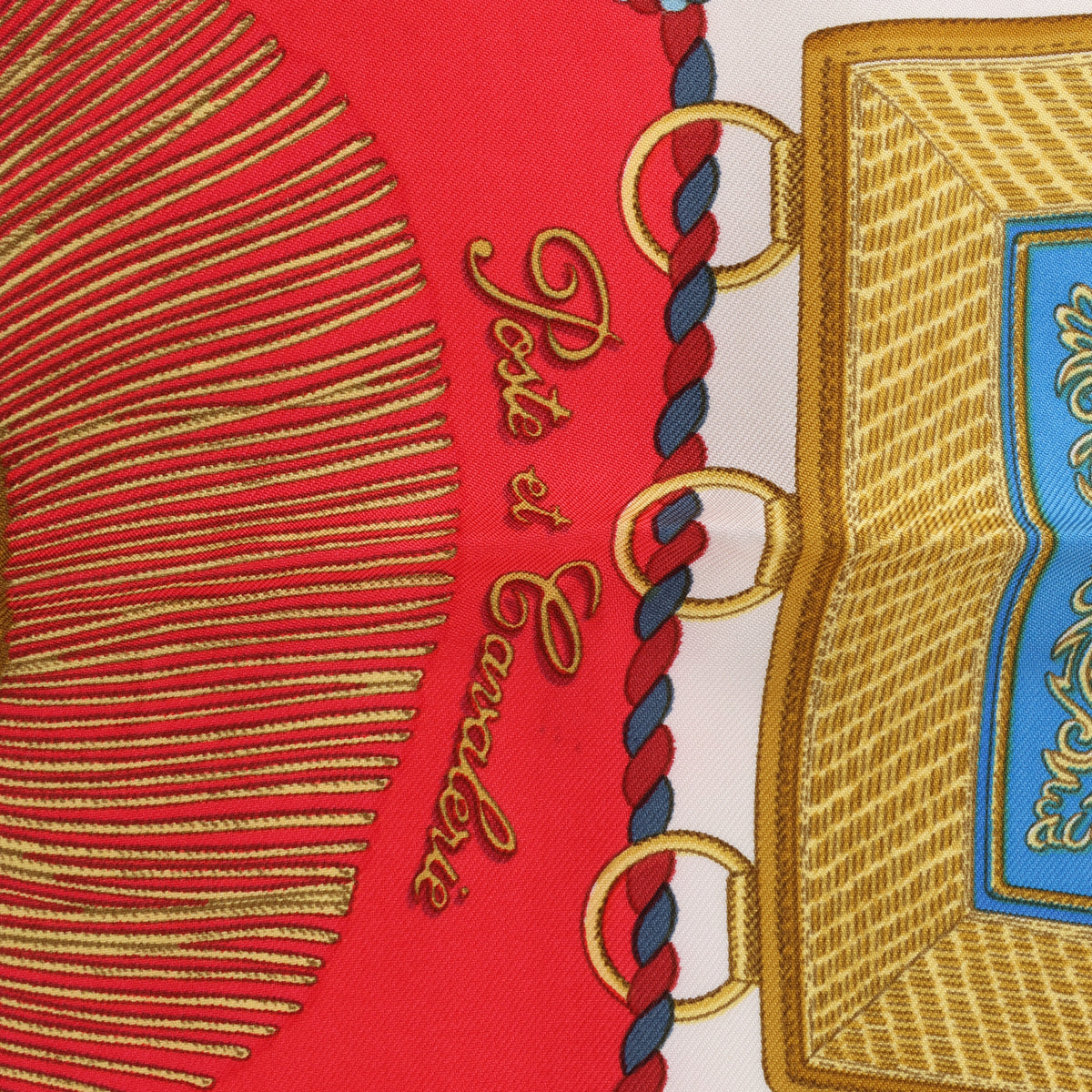 Hermès Carré 90 "Poste et Cavalerie Sabre" Pañuelo de seda en Rojo