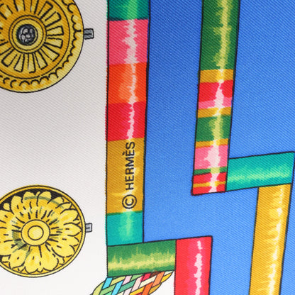 Hermès Carré 90 "Petite Main" Silk handkerchief in Blue