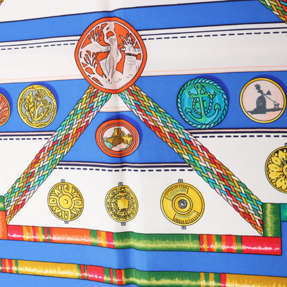 Hermès Carré 90 "Petite Main" Silk handkerchief in Blue