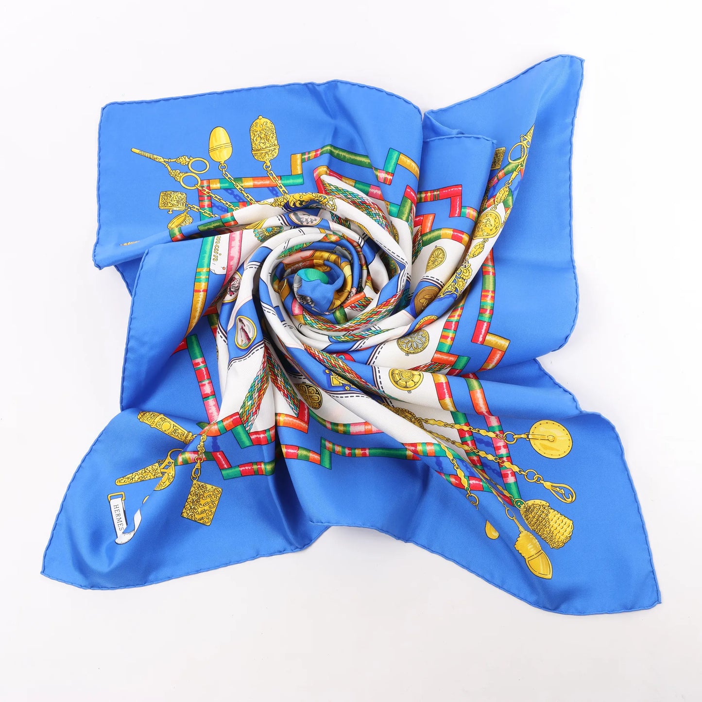 Hermès Carré 90 "Petite Main" Silk handkerchief in Blue