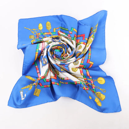 Hermès Carré 90 "Petite Main" Silk handkerchief in Blue