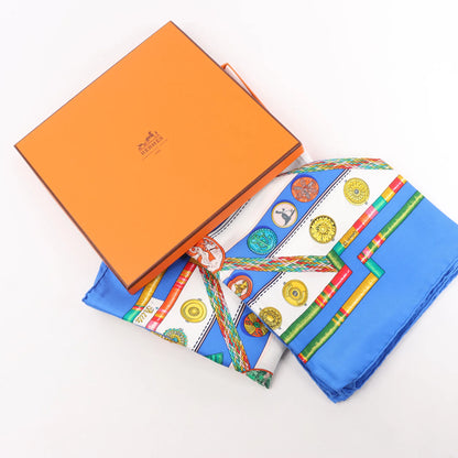 Hermès Carré 90 "Petite Main" Silk handkerchief in Blue
