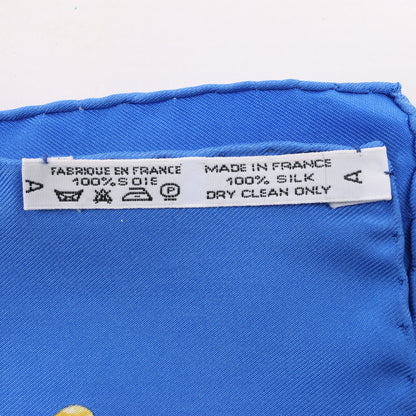 Hermès Carré 90 "Petite Main" Silk handkerchief in Blue
