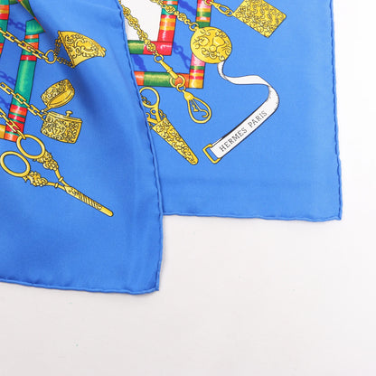 Hermès Carré 90 "Petite Main" Silk handkerchief in Blue