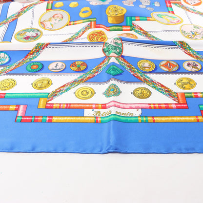 Hermès Carré 90 "Petite Main" Silk handkerchief in Blue