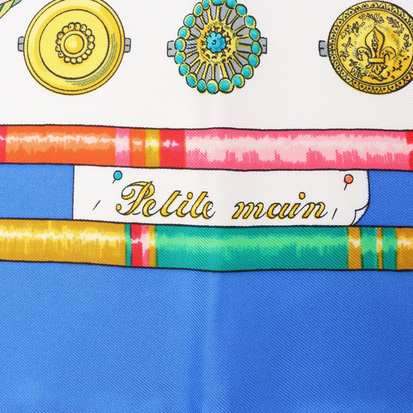 Hermès Carré 90 "Petite Main" Silk handkerchief in Blue