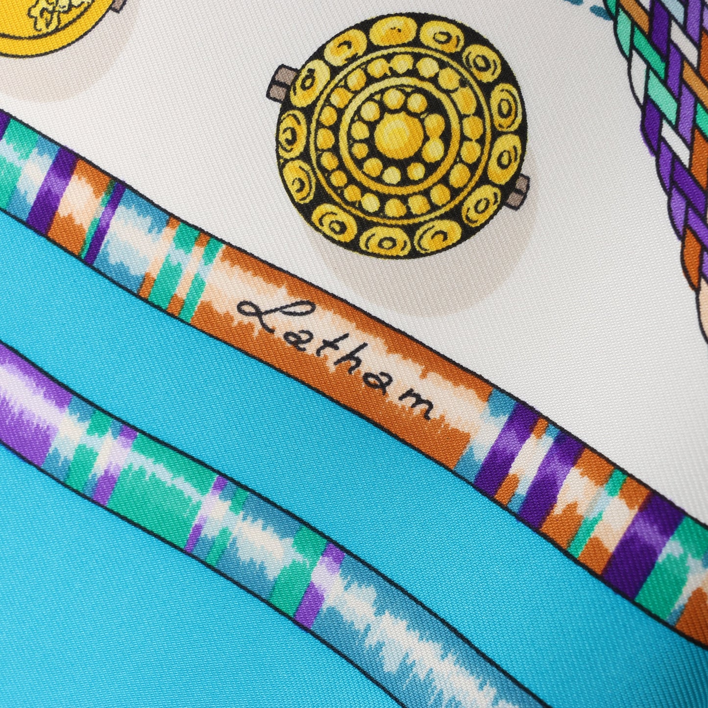 Hermès Carré 90 "Petite main" Silk handkerchief in Blue