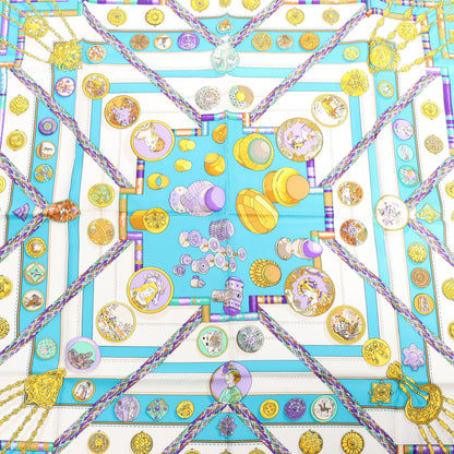 Hermès Carré 90 "Petite main" Silk handkerchief in Blue