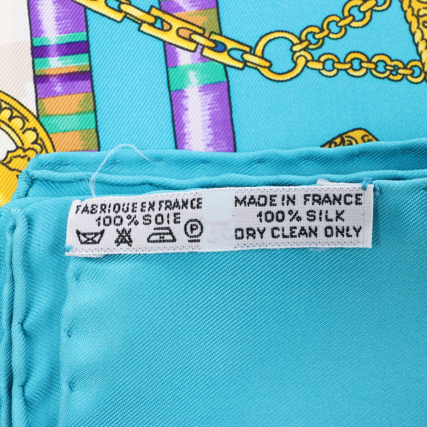 Hermès Carré 90 "Petite main" Mouchoir en soie bleu