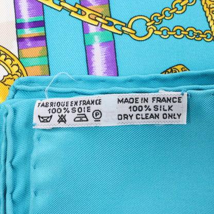 Hermès Carré 90 "Petite main" Silk handkerchief in Blue
