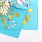 Hermès Carré 90 "Petite main" Silk handkerchief in Blue