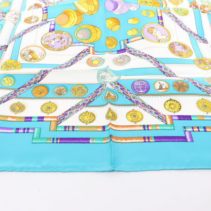 Hermès Carré 90 "Petite main" Silk handkerchief in Blue