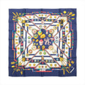 Hermès Carré 90 "Petite main" Silk handkerchief in Navy Blue