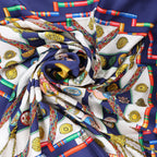 Hermès Carré 90 "Petite main" Silk handkerchief in Navy Blue
