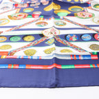 Hermès Carré 90 "Petite main" Silk handkerchief in Navy Blue