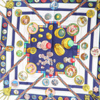 Hermès Carré 90 "Petite main" Silk handkerchief in Navy Blue