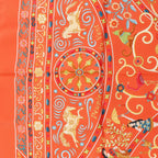 Hermès Carré 90 "Peuple du Vent" Silk handkerchief in Orange