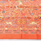 Hermès Carré 90 "Peuple du Vent" Silk handkerchief in Orange