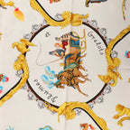 Hermès Carré 90 "Plumes et Grelots" Silk handkerchief in Red