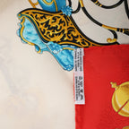 Hermès Carré 90 "Plumes et Grelots" Silk handkerchief in Red
