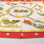 Hermès Carré 90 "Plumes et Grelots" Silk handkerchief in Red