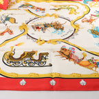 Hermès Carré 90 "Plumes et Grelots" Silk handkerchief in Red